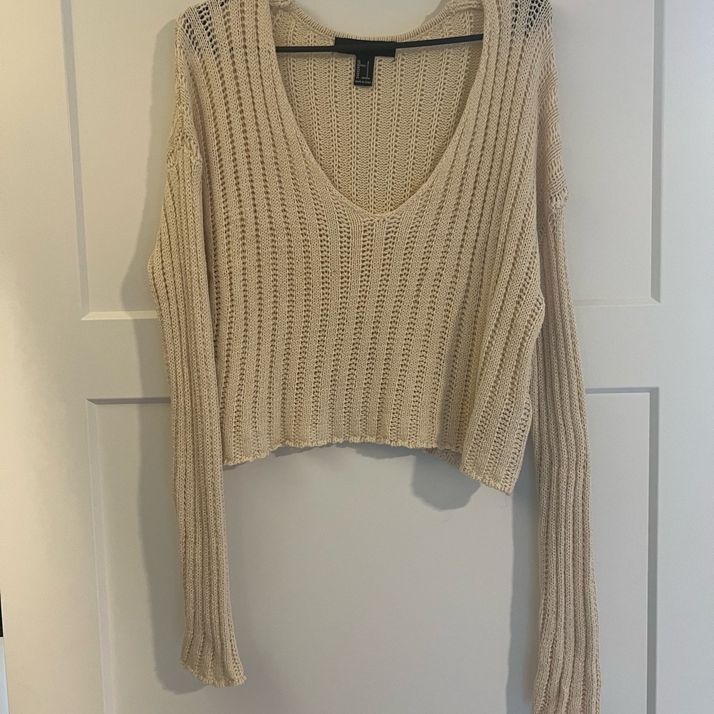 Forever 21 Cream Knit Sweater